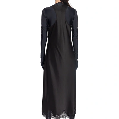 Shop Balenciaga Satin Strappy Midi Dress