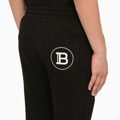 Shop Balmain Black Cotton Jogging Trousers