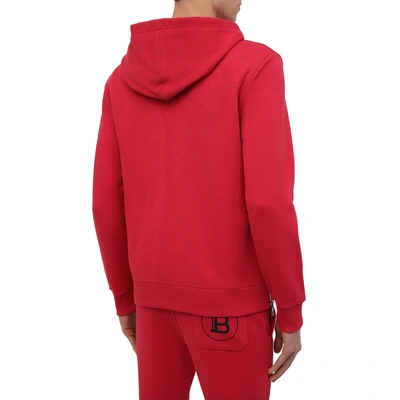 Shop Balmain Hooded Zipped Sweatshirt