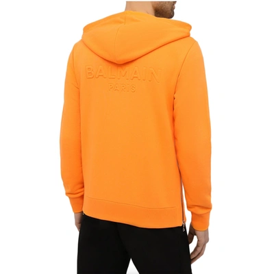 Shop Balmain Hooded Zipped Sweatshirt