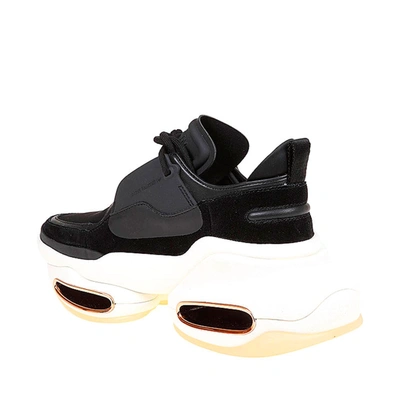 Shop Balmain Leather And Fabric Sneakers