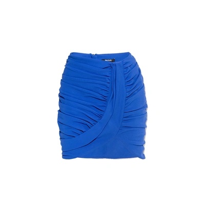 Shop Balmain Mini Draped Skirt