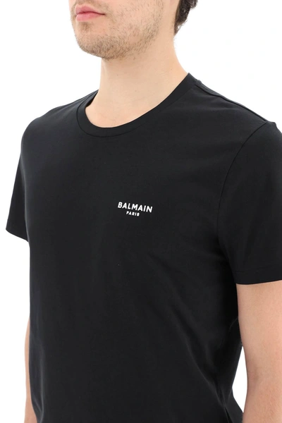 Shop Balmain Mini Flocked Logo T Shirt