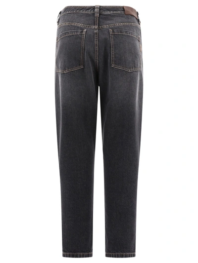 Shop Brunello Cucinelli Baggy Jeans With Shiny Tab