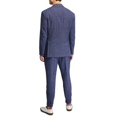 Shop Brunello Cucinelli Blue Wool Suit