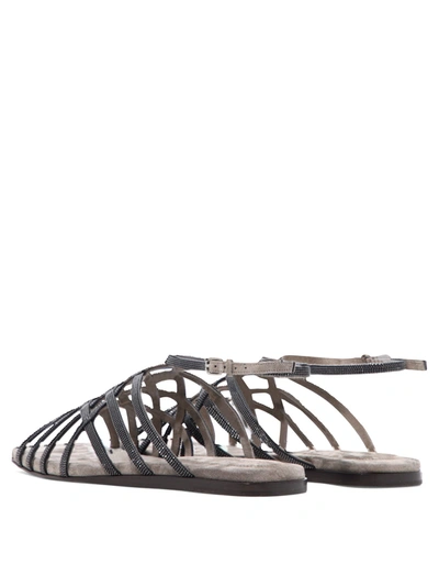 Shop Brunello Cucinelli Precious Net Sandals