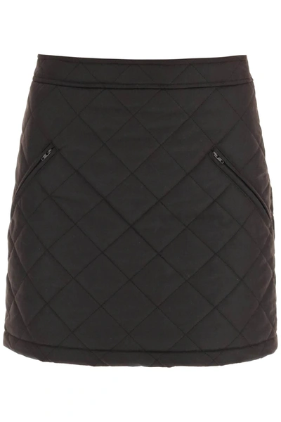 Shop Burberry 'casia' Quilted Cotton Mini Skirt