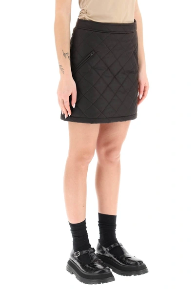 Shop Burberry 'casia' Quilted Cotton Mini Skirt