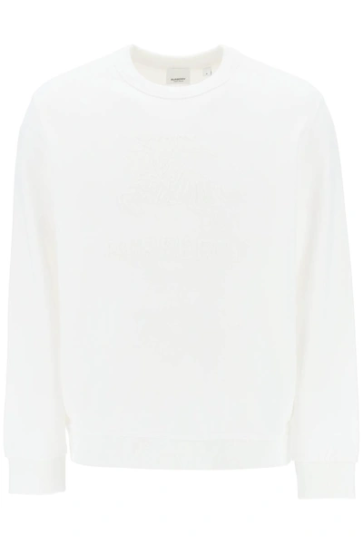 Shop Burberry 'rayner' Crew Neck Sweatshirt With Equestrian Knight