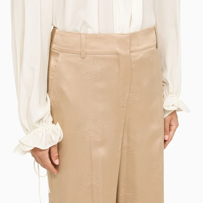 Shop Burberry Beige Jacquard Trousers