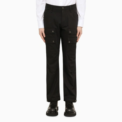 Shop Burberry Black Multi Pocket Trousers