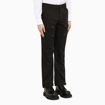 Shop Burberry Black Multi Pocket Trousers