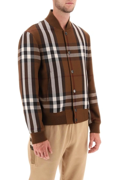 Shop Burberry Bomber Jacket With  Check Motif
