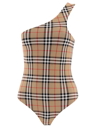 Shop Burberry Candace Check Swimsuit