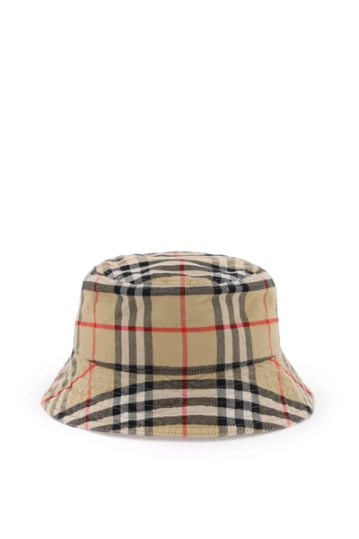 Shop Burberry Check Cotton Bucket Hat