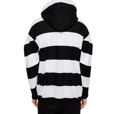 Shop Burberry Cut Out Striped Hooded Sweatshirt