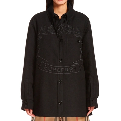 Shop Burberry Embroidered Layered Jacket