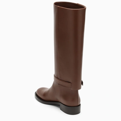 Shop Burberry High Brown Leather Boot