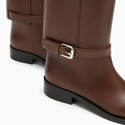 Shop Burberry High Brown Leather Boot