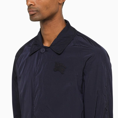 Shop Burberry Single Breasted Navy Trench Coat