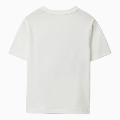 Shop Burberry White Cotton T Shirt With Ekd
