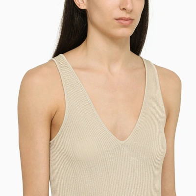 Shop By Malene Birger Rory Beige Ribbed Top