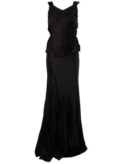 Maison Margiela Satin Gown In Black