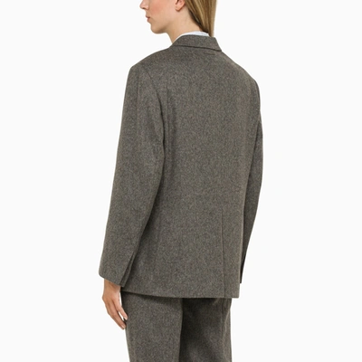 Shop Calvin Klein Grey Wool Tailored Jacket