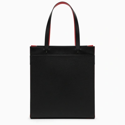 Shop Christian Louboutin Black/red Leather Tote Bag