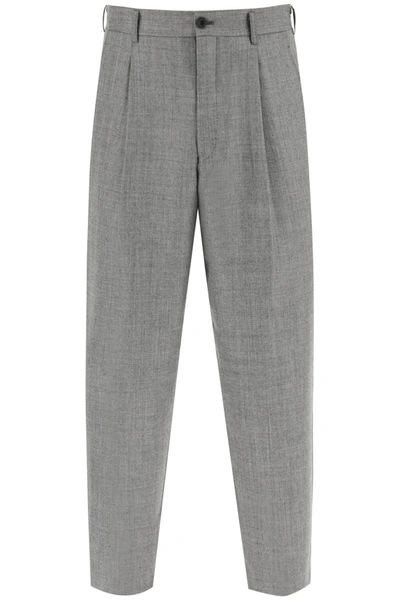 Shop Comme Des Garçons Homme Deux Comme Des Garcons Homme Plus Cropped Light Wool Pants