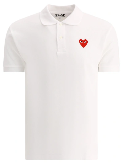 Shop Comme Des Garçons Play Big Heart Polo Shirt