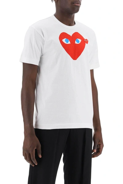 Shop Comme Des Garçons Play Comme Des Garcons Play T Shirt With Heart Print And Embroidery