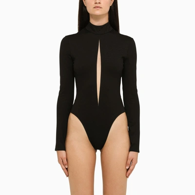 Shop David Koma Black Body Top With Cut Out