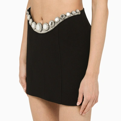 Shop David Koma Black Jewelled Miniskirt