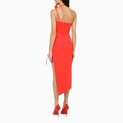 Shop David Koma Red Midi Dress With Flower