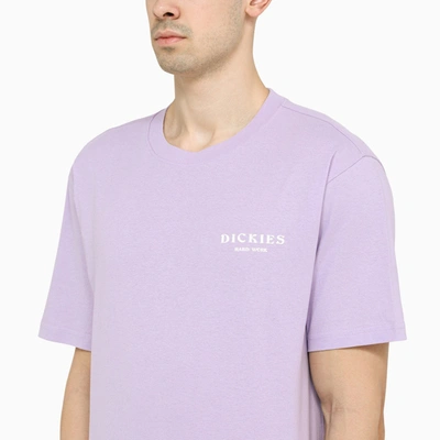 Shop Dickies Lilac/white Cotton T Shirt