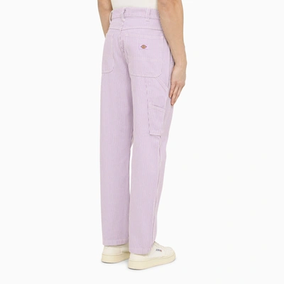 Shop Dickies Lilac Striped Trousers