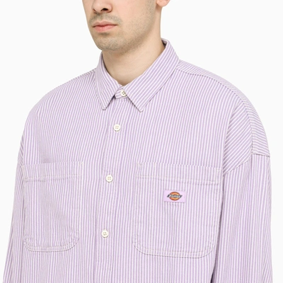 Shop Dickies Wide Lilac Striped Shirt
