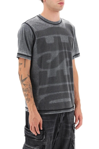 Shop Diesel T Shirt With Burn Out Logo
