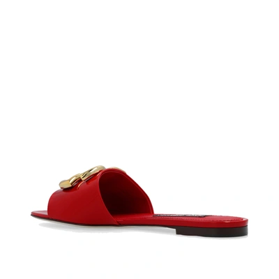 Shop Dolce & Gabbana Bianca Glossy Slides