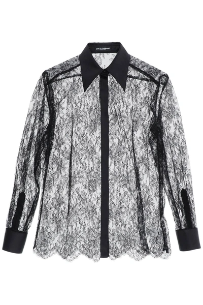 Shop Dolce & Gabbana Chantilly Lace Shirt