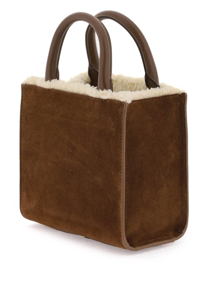 Shop Dolce & Gabbana Dg Daily Mini Suede And Shearling Tote Bag