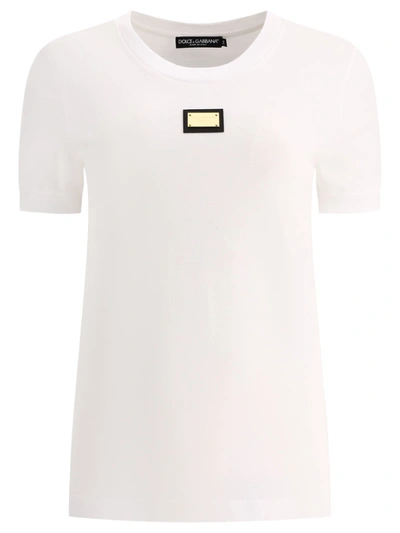 Shop Dolce & Gabbana Jersey T Shirt With Dg Logo Tag