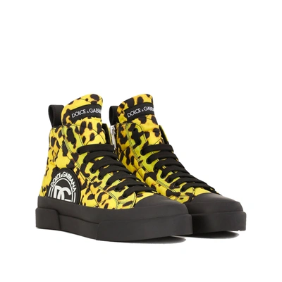 Shop Dolce & Gabbana Leopard Quilted Sneakers