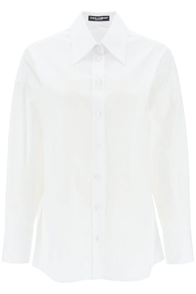 Shop Dolce & Gabbana Maxi Shirt With Satin Buttons