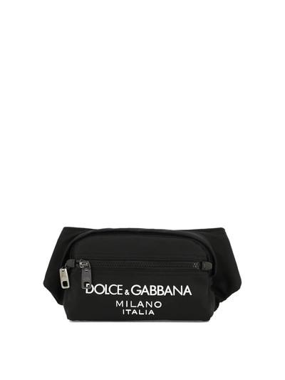 Shop Dolce & Gabbana Nylon Belt Bag With Logo