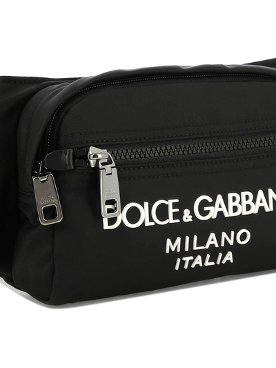 Shop Dolce & Gabbana Nylon Belt Bag With Logo