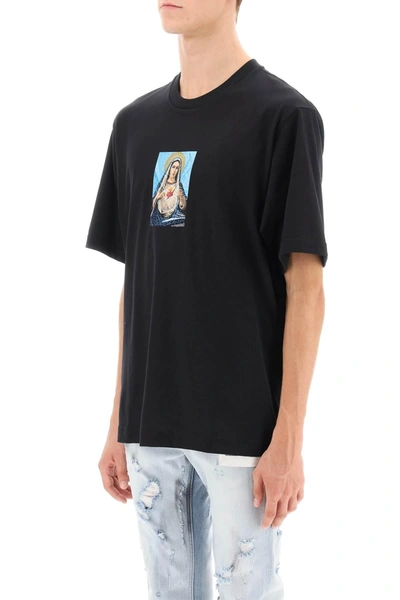 Shop Dolce & Gabbana Printed T Shirt With Rhinestones