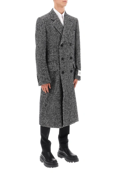Shop Dolce & Gabbana Re Edition Coat In Houndstooth Wool
