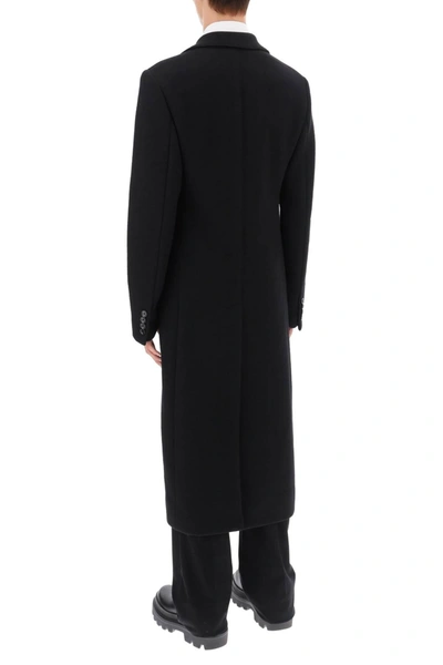 Shop Dolce & Gabbana Techno Wool Deconstructed Coat